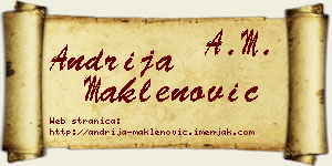 Andrija Maklenović vizit kartica